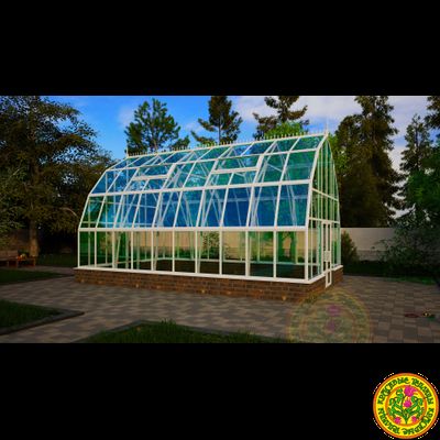 Базовая комплектация теплицы из стекла и алюминия “Леонардо” размером 5000 х 8000 мм