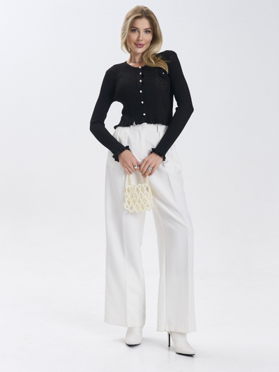 Кардиган вязаный приталенный укороченный на пуговицах