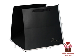 Пакет для коробки с тортом «Present» черный, 30х30х30 см