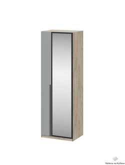 Этна шкаф Ш 57*75 Дуб эндгрей/Софт грей с зеркалом
