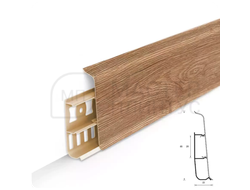 Плинтус ПВХ Идеал Деконика 85 мм. Дуб янтарный 221