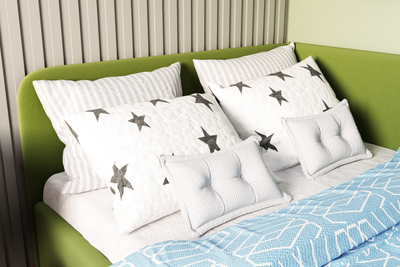 Угловая кровать, тахта, софа, подростковая MyCloud Норд, с подъемным механизмом, бельевым ящиком, боковой спинкой, без ножек