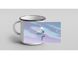 Кружка металлическая эмалированная стар против сил зла  №10