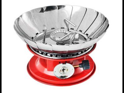 Портативная газовая плитка компактная, с ветрозащитой GR-202 (газ 220г.)