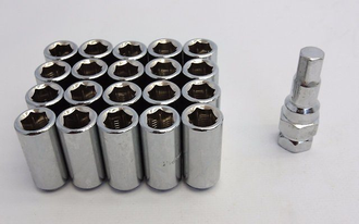 Комплект гаек Max Guard конус 12*1,5 серебро HEX внутренний