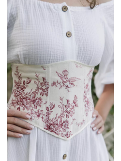 Вечерний корсет пояс на шнуровке молочный