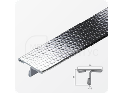 Т-образный порог 14 мм. из нержавеющей стали NEEXY PVS90-12 EMG Тисненый серый