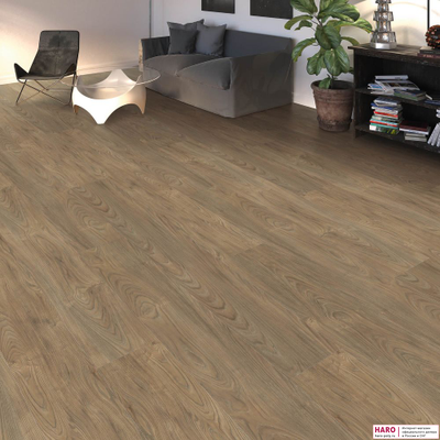 Ламинат Haro Вяз Варио 544744 в интерьере гостиной