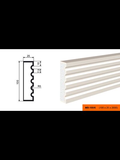 Фасадный молдинг из пенополистирола с покрытием LEPNINAPLAST (Лепнинапласт)  МВ-100/6