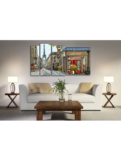 Модульная картина "Улочки Парижа"