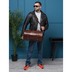 Кожаная дорожная сумка Faenza Premium brown (арт. 
4033-02)