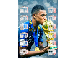 Календарь настенный Kylian Mbappe Lottin, Килиан Мбаппе Лоттен №13