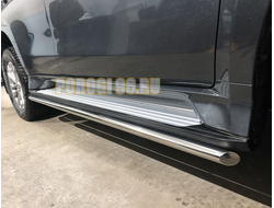 Защита штатного порога d42 для Mitsubishi Pajero Sport 2021-...