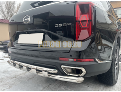 Защита заднего бампера двойная с перемычками ПапаТюнинг для GAC GS8 2023-