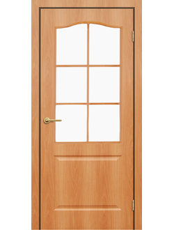 Дверь ламинированная остекленная "Классик миланский орех "