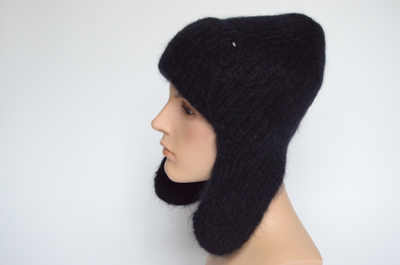 Черная шапка ушанка женская Vizio Италия 9020 UO