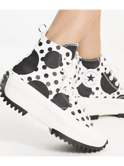 Кеды Converse Run Star Hike Platform Polka Dots Черно-Белые высокие