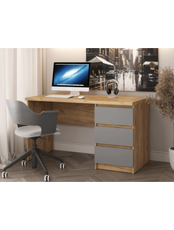 Бостон стол письменный Дуб Крафт золотой/Серый шифер