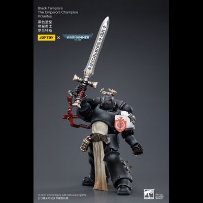 Чемпион Черных Храмовников (Warhammer 40k) - КОЛЛЕКЦИОННАЯ ФИГУРКА 1/18 Black Templars The Emperors Champion Rolantus (JT7585) - JOYTOY