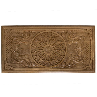 Нарды резные с шашками "Символ Власти" от мастера Григория Устяна