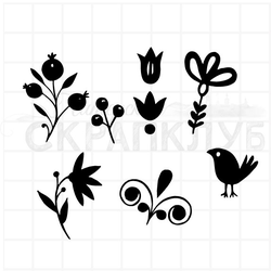 Штамп голландские цветочные мотивы