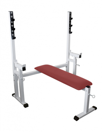 Силовая скамья для жима с подстраховкой и скамейкой красная