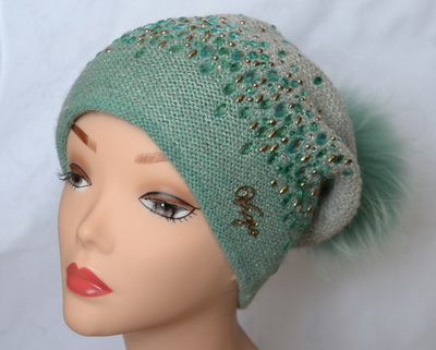 Берет с камнями и помпоном Vizio Италия 5561