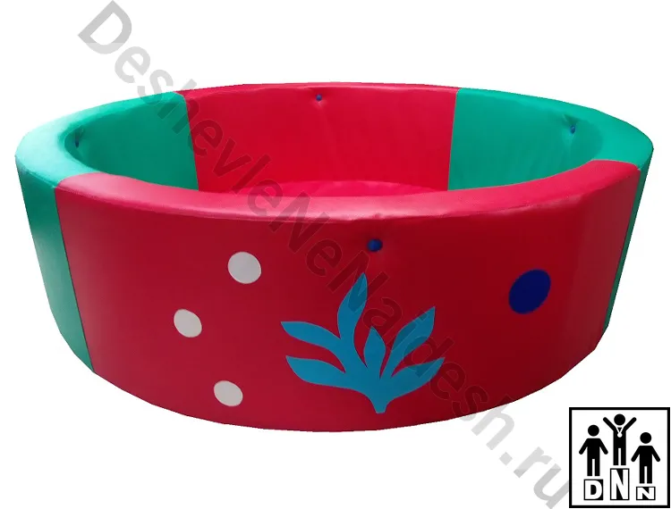Сухой бассейн круглый Кит красный-зеленый