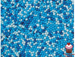 Сахарные шарики Бисер бело-голубой, 50гр