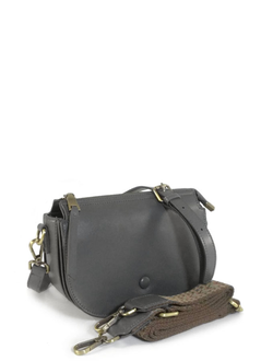 (АРТИКУЛ: 10036/52) СУМКА ЖЕНСКАЯ, МАЛЕНЬКАЯ, НАТУРАЛЬНАЯ ГЛАДКАЯ КОЖА, СЕРАЯ, С ДВУМЯ ПЛЕЧЕВЫМИ РЕМНЯМИ