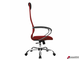 Кресло офисное МЕТТА «SU-B-8» хром, ткань-сетка, сиденье мягкое, красное. 532430