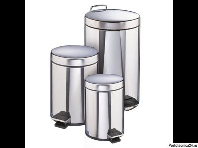 Контейнер для мусора Filmop из нержавеющей стали с внутренним пластиковым ведром (12 литров, с педалью)