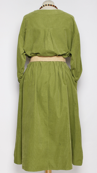 Платье  Бохо "Вельвет мысик" яблоко, шоколад до р.50