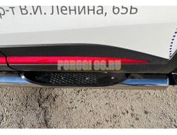 Пороги труба с проступью Папа Тюнинг d76 для OMODA C5 Рестайлинг 2024-