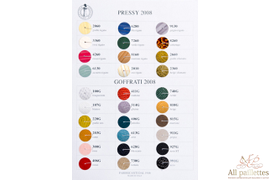 Пайетки Pressy: матовые, неоднородный цвет и металлизированные с неоднородным цветом;
Пайетки Goffrati: волнистая фактура, подходит для плоских пайеток от 4 мм