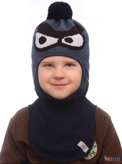 Шапка-шлем "Зубастик2" 22201-04, цвет джинс, р. 52-54