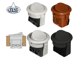 Выключатель D23 встраиваемый, с пружинным терминалом, IP20, 6A, 250B (23х23х19,5 мм) GLS