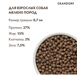 Grandorf (Грандорф): сухой корм для собак мини-пород 4 вида мяса с пробиотиками, 1 кг