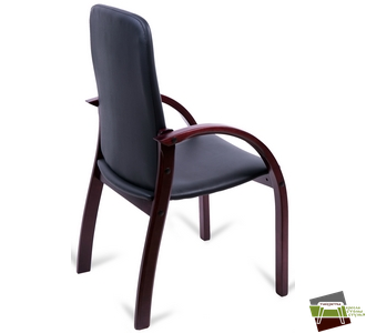 Стул Джуно new LUX (орех темный), кож.зам (черный)