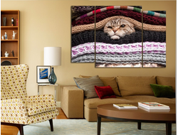 Модульная картина "Кот в тепле"