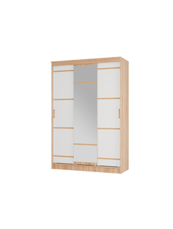 Сакура 1,5 м шкаф-купе Сонома/Белый