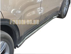 Защита штатного порога труба d60 для Kia Sportage 2016-2018