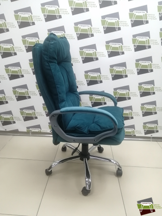 Кресло Кр85 ТГ СП ХРОМ HT20 (ткань морская волна)