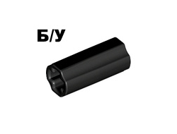 ! Б/У - Technic, Axle Connector 2L Smooth with x Hole + Orientation, Black (6538c / 4512363 / 6084612) - Б/У