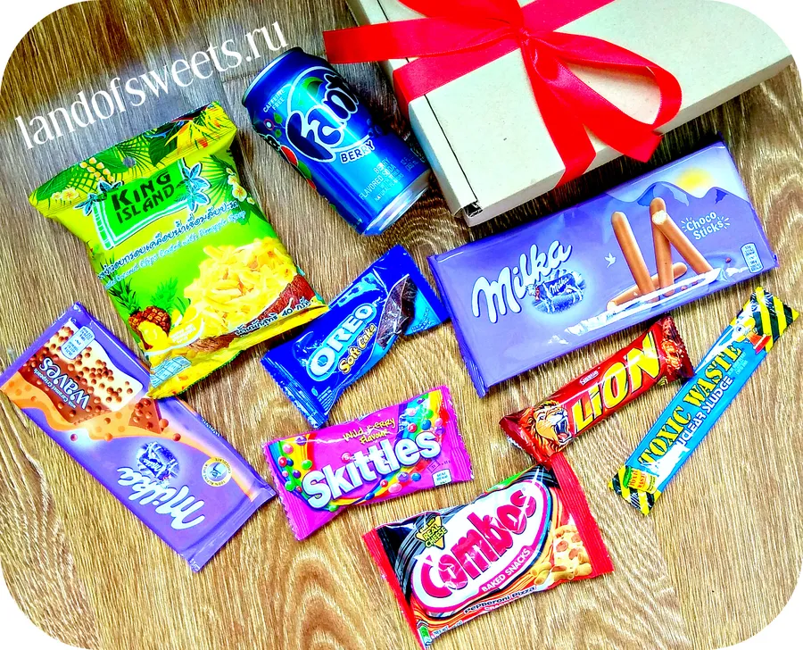 Пример состава одной из коробочек сладостей