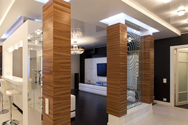 Отделка колонн с прямоугольным сечением (мрамор, гранит) м2, без использования крепления