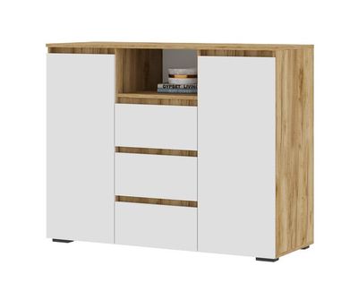 Спальня ХЕЛЕН - Комод КМ 01 Дуб Крафт золотой/Белый Шагрень