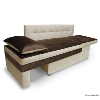 Кушетка Лилия, Коричневая/Слоновая кость Правая