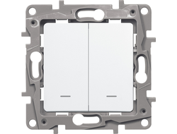 Переключатель двухклавишный, с подсветкой, белый - Etika - Legrand 672216