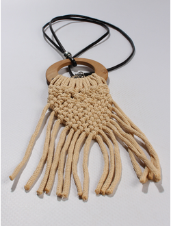 Подвеска Бохо макраме "Кольцо бахрома" св.бежевое
